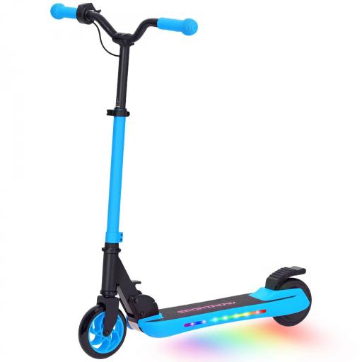 Patinete Eléctrico Plegable de +6 Años Motor 120 W Autonomía 6 KM MAX 10 KM/H Ruedas de 5" - 5,5" Altura Ajustable Azul [10]