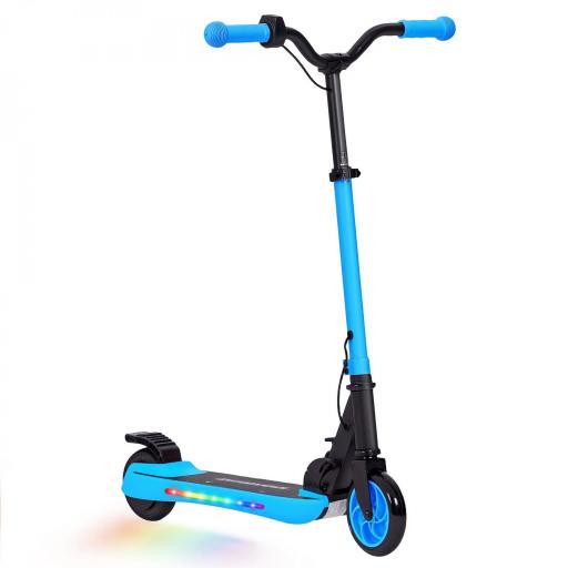 Patinete Eléctrico Plegable de +6 Años Motor 120 W Autonomía 6 KM MAX 10 KM/H Ruedas de 5" - 5,5" Altura Ajustable Azul [8]