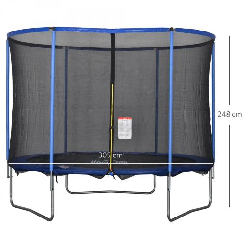Cama Elástica con Red de Seguridad Trampolín de Jardín para Interiores y Exteriores Trampolín Fitness hasta 113,6 kg 305x248 cm [1]
