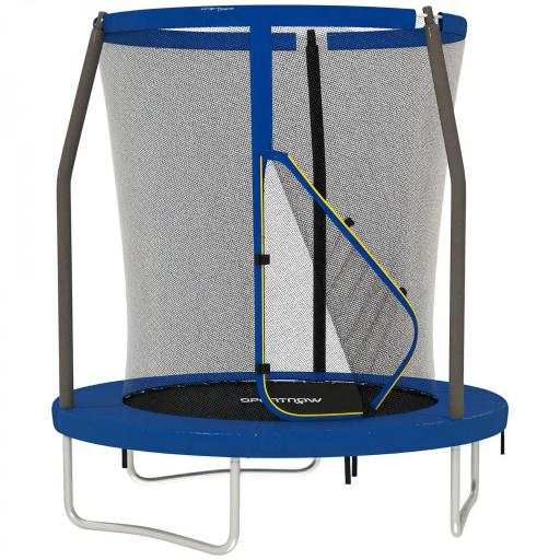 Cama Elástica Infantil Trampolín para Niños +6 Años con Red de Seguridad Ø183x200 cm Azul [8]