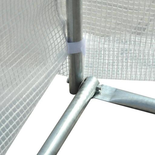 Invernadero de Túnel 6x3x2m Invernadero de Terraza con 8 Ventanas Cubierta de Polietileno 140 g/m² Marco de Acero Blanco [6]