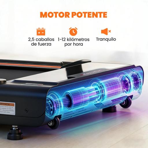 Cinta de Correr Plegable con Escritorio Extraíble 2.5HP 1-12 KM/H Pantalla LED Manillar y Soporte para Móvil Negro [3]