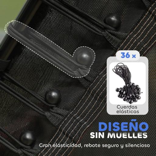 Cama Elástica Infantil Trampolín para Niños +3 Años con Red de Seguridad Ø163,5x190 cm Rojo [2]