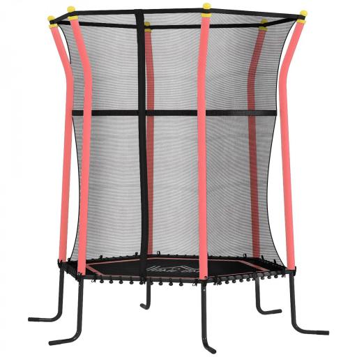 Cama Elástica Infantil Trampolín para Niños +3 Años con Red de Seguridad Ø163,5x190 cm Rojo [9]