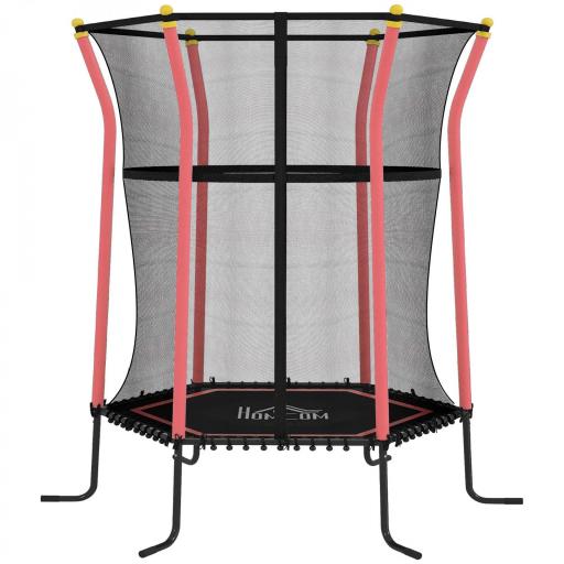 Cama Elástica Infantil Trampolín para Niños +3 Años con Red de Seguridad Ø163,5x190 cm Rojo [8]