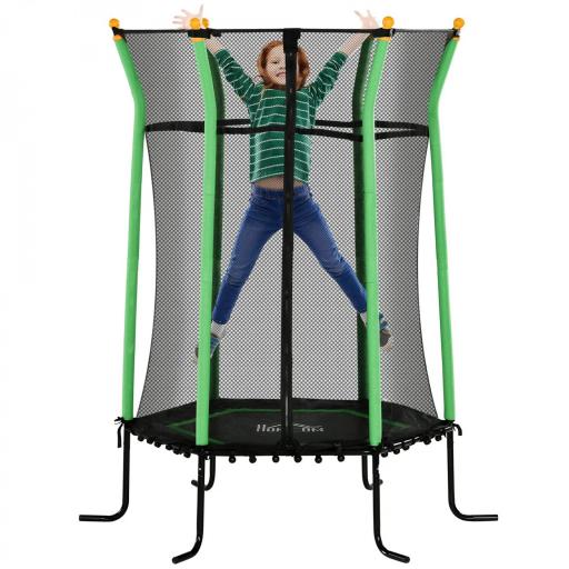 Cama Elástica Infantil Trampolín para Niños +3 Años con Red de Seguridad Ø163,5x190 cm Verde [8]