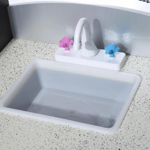 Cocina de Juguete Cocinita Infantil Madera Grande Juego de Imitación para Niños +3 Años con Accesorios Horno Microondas Fregadero 105x31.5x95cm [7]