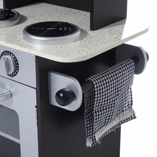 Cocina de Juguete Cocinita Infantil Madera Grande Juego de Imitación para Niños +3 Años con Accesorios Horno Microondas Fregadero 105x31.5x95cm [2]