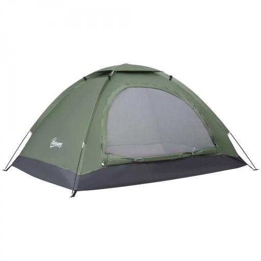 Tienda de Camping Plegable con 2 Ventanas de Malla Bolsa de Transporte y Marco de Fibra de Vidrio 206x152x110 cm Verde [9]
