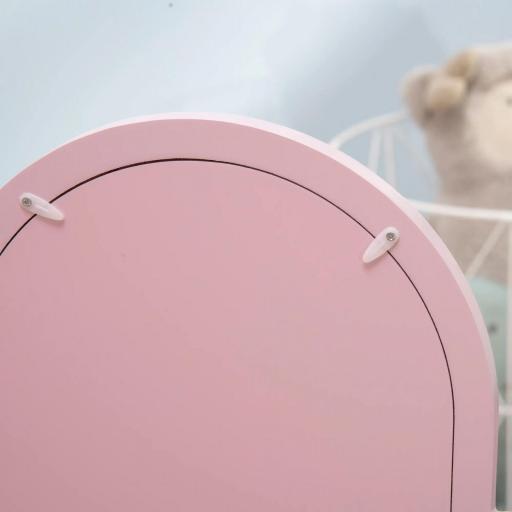 Tocador para Niños con Espejo y Taburete Tocador Infantil Tocador de Maquillaje para Niña de 3 a 6 Años con Cajón Rosa [5]