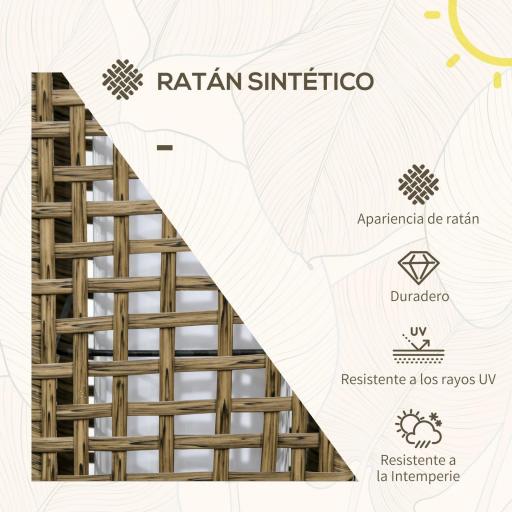 Lámpara Solar de Ratán Sintético con Luces LED Encendido/Apagado Automático para Exterior 15,5x15,5x69 cm Arena [2]