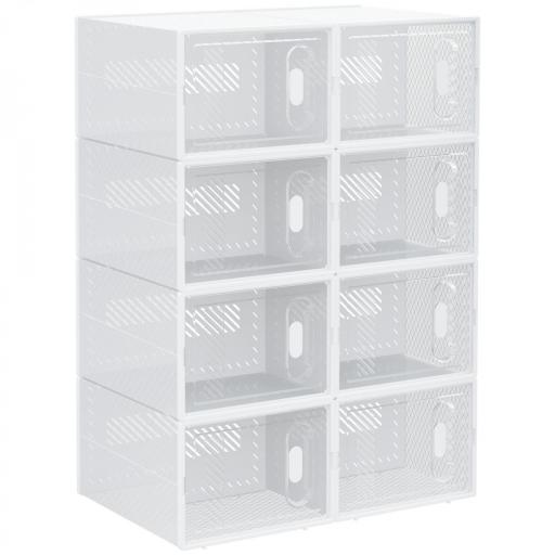Organizador de Zapatos Modular Estantería Modulable con 8 Cubos Puertas Magnéticas 25x35x19 cm Transparente [8]