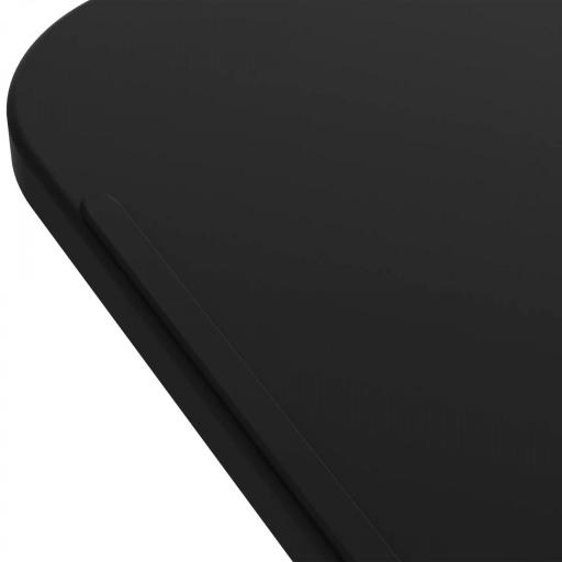 Mesa Auxiliar con Ruedas con Altura Ajustable y Marco de Metal Carga 20 kg 77x40x76-100 cm Negro y Plata [5]