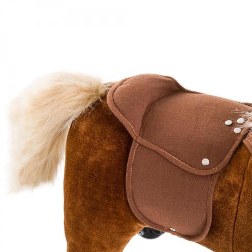 Caballito Infantil +2 Años Caballo con Ruedas Sonidos de Relincho Palos Pedales 55x23x60 cm Marrón [6]