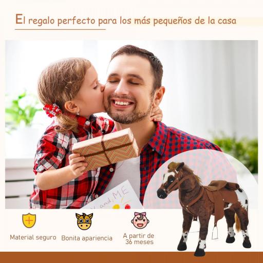Caballo de Juguete Niños Mayores de 3 años con Silla y Sonidos Pilas Incluidas (Marron)  [5]