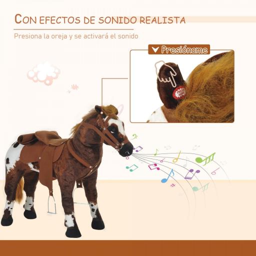 Caballo de Juguete Niños Mayores de 3 años con Silla y Sonidos Pilas Incluidas (Marron)  [9]