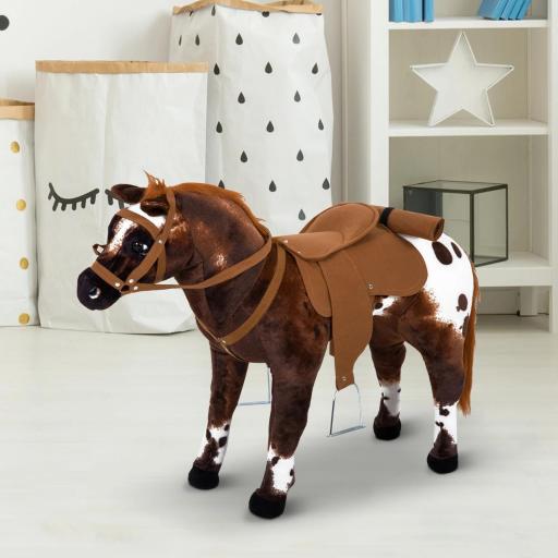 Caballo de Juguete Niños Mayores de 3 años con Silla y Sonidos Pilas Incluidas (Marron)  [3]