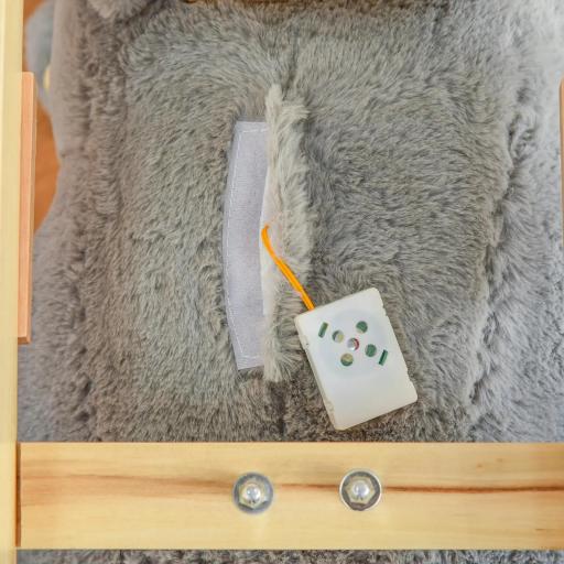 Caballito Balancín Infantil en Forma de Koala con Títere para Bebés 18-36 Meses con Sonido Cinturón de Seguridad y Reposapiés 60x33x50 cm Gris [9]