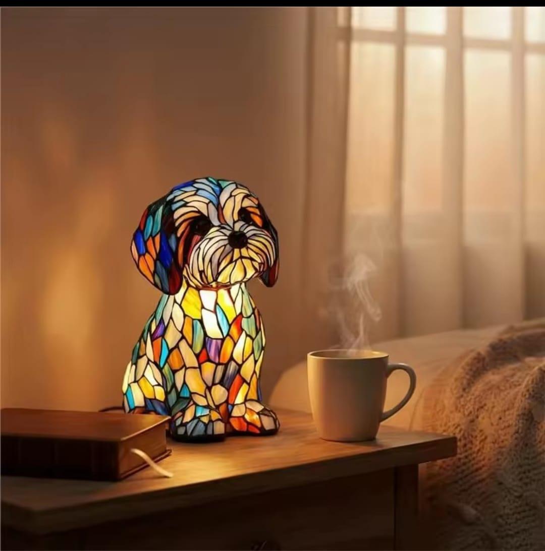 Lámpara Perro Estilo Tiffany