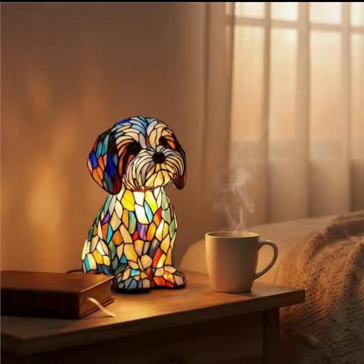 Lámpara Perro Estilo Tiffany
