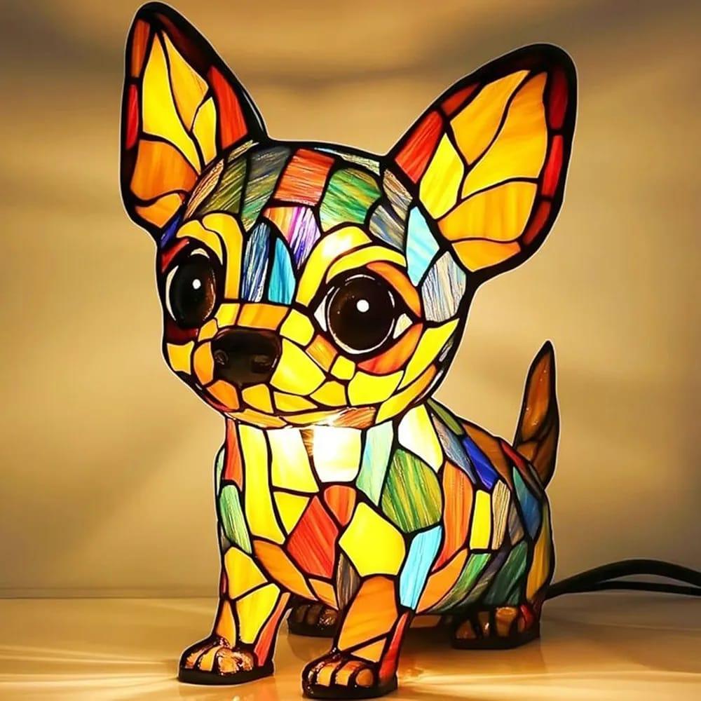 Lámpara Perro Estilo Tiffany