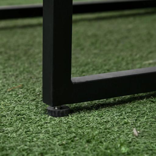 Set de Mesa de Cristal y 2 Sillas de Ratán Sintético con Respaldos Plegables Diseño Anidado con Cojines Natural y Negro [7]