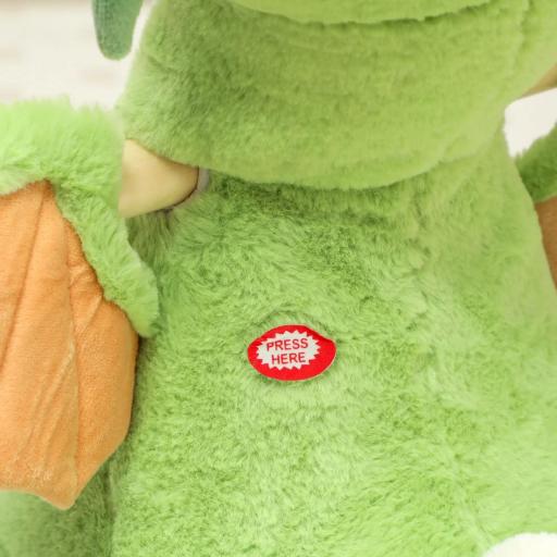 Caballito Balancín para Bebés de Peluche con Base de Madera con Sonido de Dragón para Niños 18-36 Meses Verde [4]