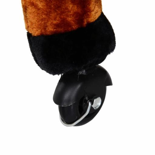 Caballo de Juguete para Niños de +2 Años con Ruedas Sonidos y Estructura de Metal Carga 60kg 65x28x75 cm Marrón  [6]