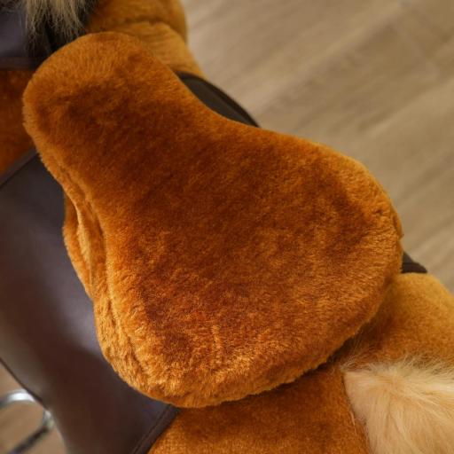 Caballo de montar para niños caballo a rodillos asiento elevado para niños 3-5 años carga 60 kg 70x28x70 cm Marrón [6]