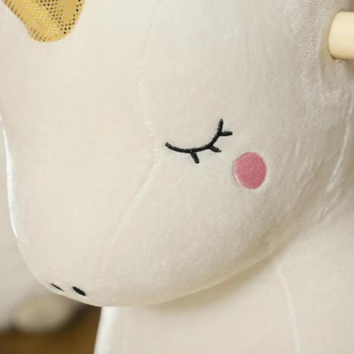 Caballito Balancín con Diseño de Unicornio, con Efectos de Sonido, Asiento Suave, para Niños de 2 a 4 Años, Blanco [4]