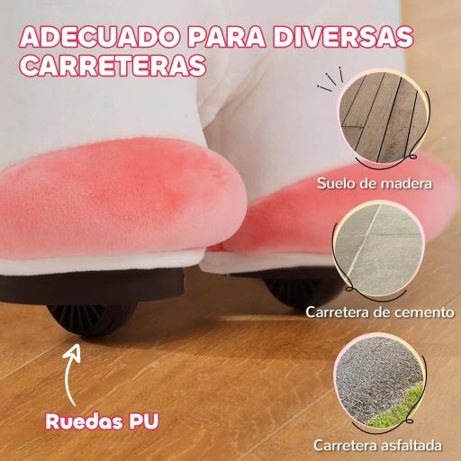 Unicornio Eléctrico para Niños de 18 a 36 Meses con Batería 6V y Música Carga 25 kg 69x34x53 cm Blanco [5]