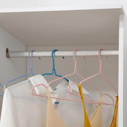 Armario Abierto con Ruedas Barra y Estantes para tener Ropa Colgada y Doblada 80x40x128 cm Blanco [2]