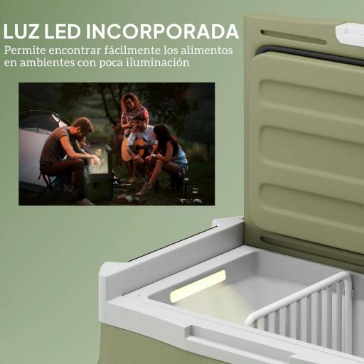 Nevera Portátil Eléctrica 30L Refrigerador de Coche 12V/24V -20℃ a +20 ℃ con Pantalla LED Táctil 61x39x41,5 cm Verde [8]