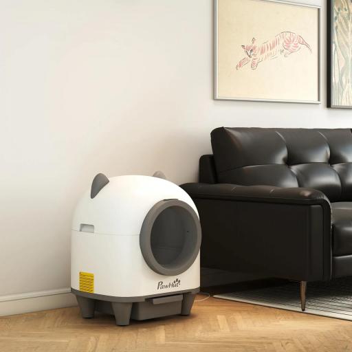 Arenero Gatos Autolimpiable 80L Eliminación de Olores Control de APP Protección de Seguridad 1 Rollo de Bolsas de Basura [1]