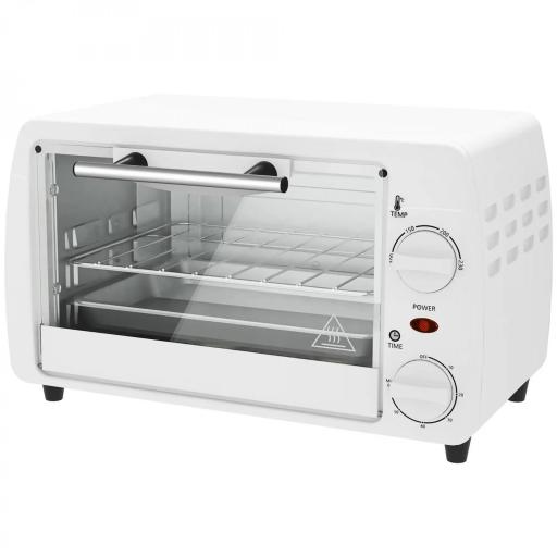 Horno Eléctrico Sobremesa 10L 750W Horno Eléctrico Pequeño Temperatura 230 ℃ y Temporizador 36,5x26x22 cm Blanco [9]