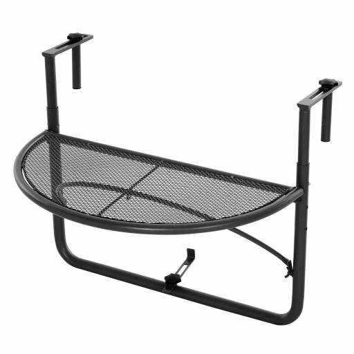 Mesa Colgante de Balcón Semicircular 60x47x50 cm Ajustable en Altura Simple y Conveniente para Barandilla de Balcón Terraza Patio [9]