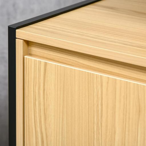 Mueble para Debajo del Lavabo Armario de Suelo para Baño de Madera con 2 Puertas y Estante 60x30x65,2 cm Roble [6]