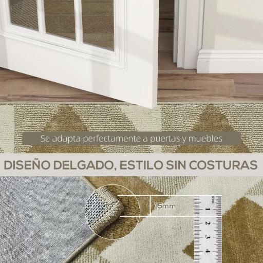 Alfombra Lavable en Lavadora Pelo Corto 170x120 cm Estilo Moderno Tapete para Sala de Estar Dormitorio Comedor Crema [6]