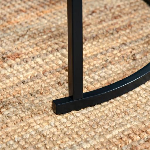 Juego de 2 Mesas Auxiliares Redondas Apilables Mesas Nidos con Encimera en Efecto de Mármol Ø60x46 cm y Ø40x40 cm Negro [6]