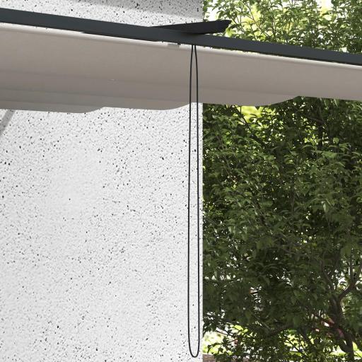 Pérgola de Pared para Exterior con Techo Retráctil para Patio Terraza Jardín 390x290x220 cm Crema [7]