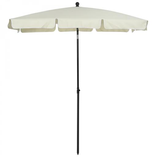 Sombrilla de Terraza de Aluminio 198x130x245 cm Parasol de Jardín Rectangular con Función de Inclinación Beige [9]