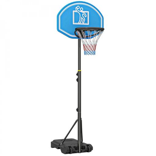 Canasta de Baloncesto para Exterior Altura Ajustable 160-210 cm con Ruedas y Base Rellenable 76x48x254 cm Negro [10]