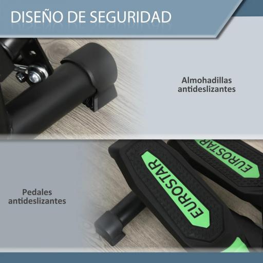 Máquina de Step Stepper Fitness con Manillar Pantalla LCD Cintas y Pedales Antideslizantes 40x40x118cm Negro [2]