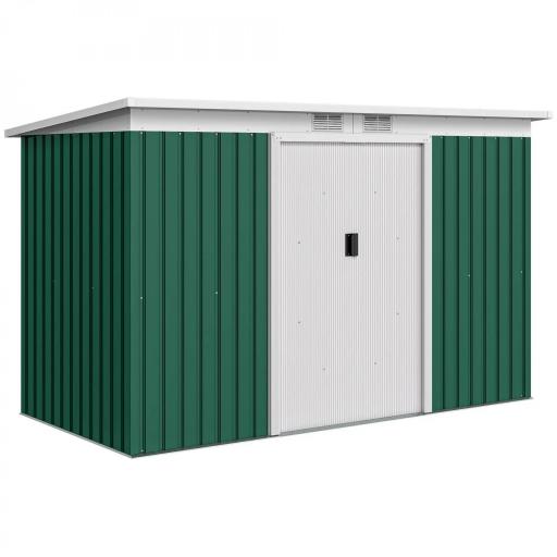 Cobertizo de Jardín 213x130x172 cm Caseta de Exterior Metálica para Almacenamiento de Herramientas Verde Oliva [9]