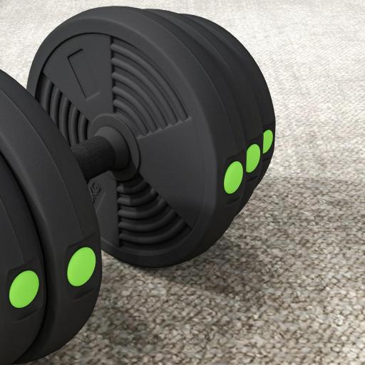 Kit de Mancuernas 30kg 2 en 1 con Barra de Pesas Mango Antideslizante para Entrenamiento de Fuerza Negro Verde [4]