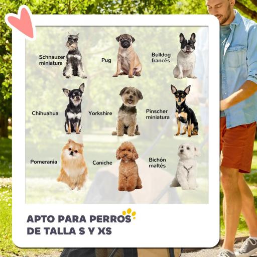 Cochecito para Perros Pequeños Plegable con Ventanas de Malla Cojín Lavable Correas de Seguridad y Marco de Acero Café [2]