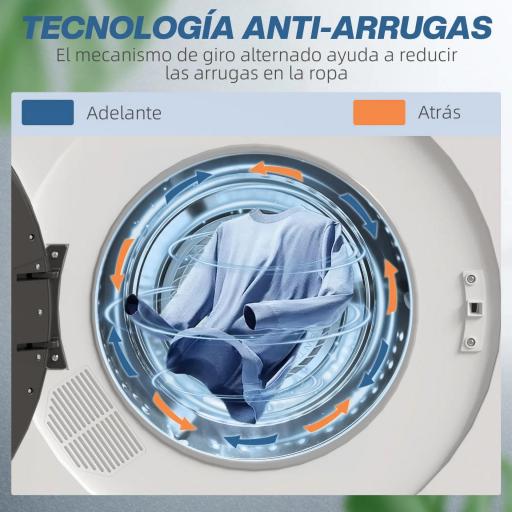 Secadora de Evacuación 5 KG 1000W Función Antiarrugas Función Esterilizar Temporizador Pantalla LED Táctil Blanco [8]