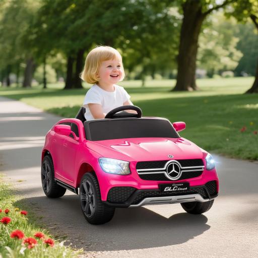 Coche Eléctrico para Niños Mercedes-Benz GLC Coupé 12V Mando a Distancia 2,4 G Motor Doble MP3 Rosa