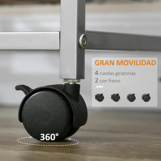 Carro Múltiusos de Cocina Baño con Ruedas 5 Niveles Carrito de Servicio Isla de Cocina Marco de Acero Carrito Auxiliar Verdulero Frutero Carga 20 kg para Salón 36,5x36,5x89 cm Plata [7]