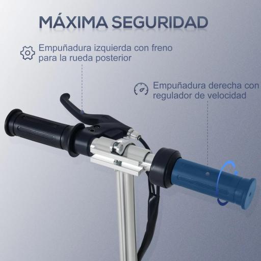 Patinete Eléctrico Plegable para Niños de 7-14 Años, Patinete Eléctrico con Velocidad Max. 12 km/h, Alcance de 8 km, Altura Ajustable, Freno de Mano, Negro [3]